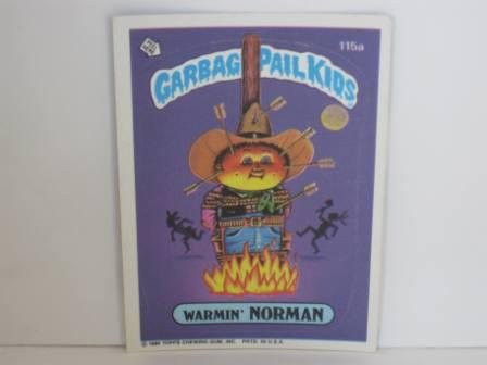 115a Warmin NORMAN [Copyright] 1986 Topps Garbage Pail Kids Card